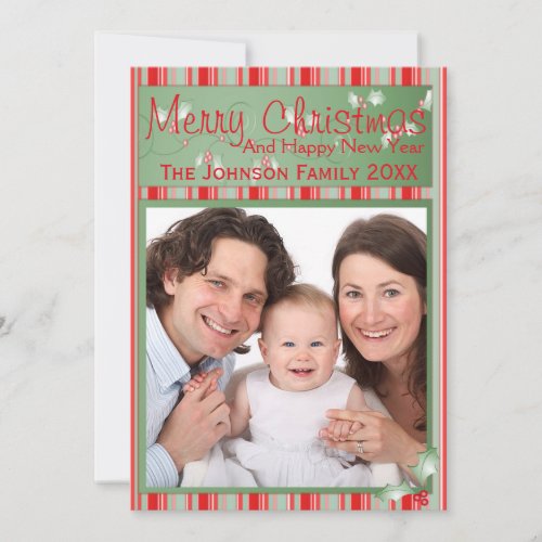 Merry Christmas Holly Family Holiday Card