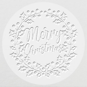 Merry Christmas Holly Floral Wreath Embosser