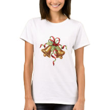 Merry Christmas Holly Golden Bell Red Bow