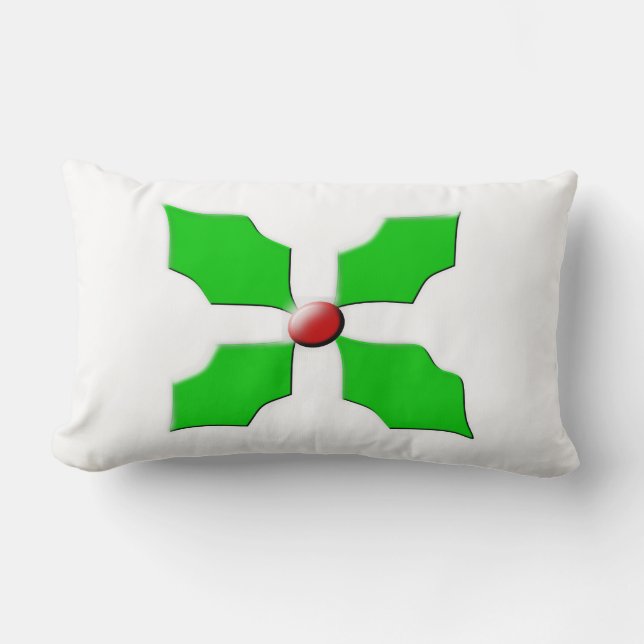 Merry Christmas Holly Pillow (Front)