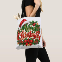 Merry Christmas Holly Pine Holiday Gift Artwork