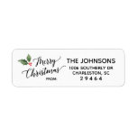 Merry Christmas Holly Return Address Label Sticker<br><div class="desc">Merry Christmas Holly Return Address Label Sticker,  minimalistic,  modern,  simple,  holiday</div>