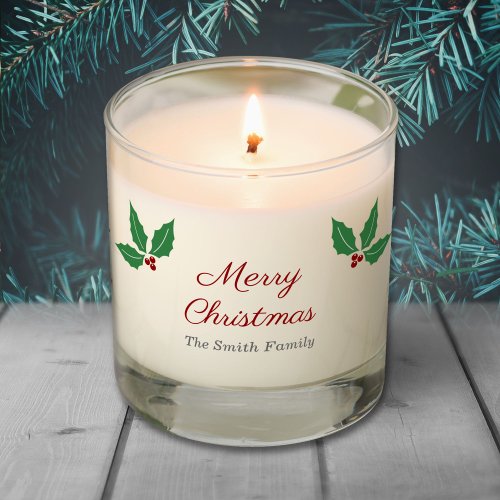 Merry Christmas Holly Scented Candle