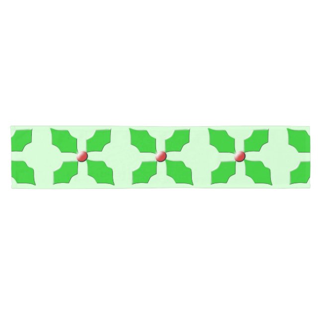 Merry Christmas Holly Table Runner (Horizontal)