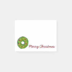 Merry Christmas Holly Wreath Cookie Xmas Post-Its Post-it Notes