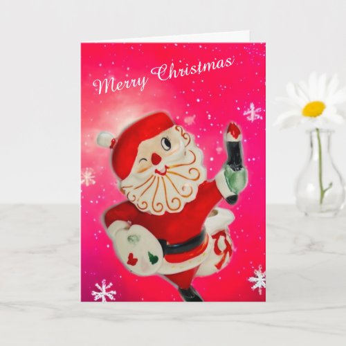 Merry Christmas Holt Howard Painter Santa Card MCM