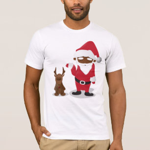 Merry Christmas Homeboys: Black Santa & Blingin' T-Shirt