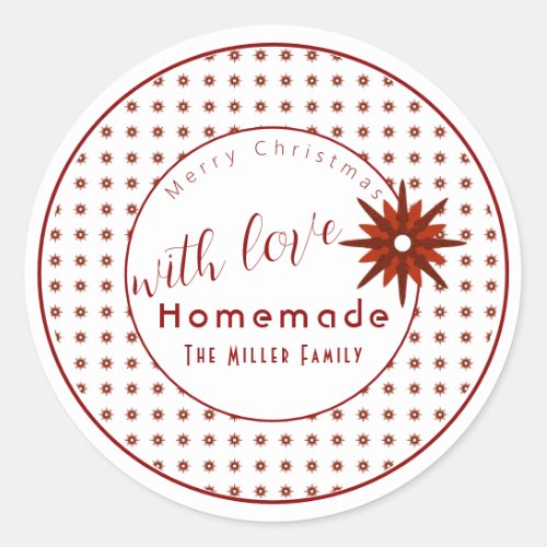 Merry Christmas Homemade Food Holiday Baking Class Classic Round Sticker