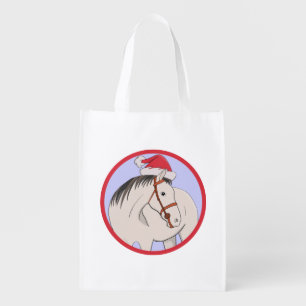 Merry Christmas Horse Grocery Bag