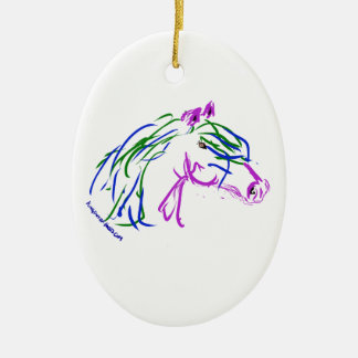 Merry Christmas horse head tree ornament