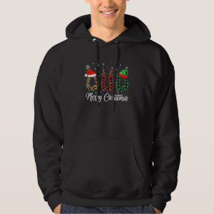 Merry Christmas Horse Hoof Red Plaid Santa Hat Paj Hoodie