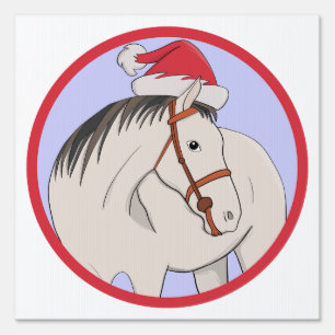 Merry Christmas Horse Sign