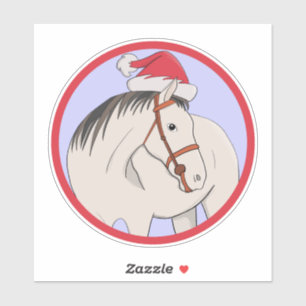 Merry Christmas Horse Sticker