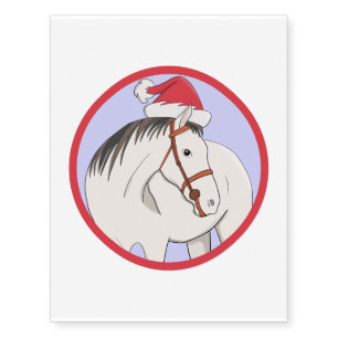 Merry Christmas Horse Temporary Tattoos