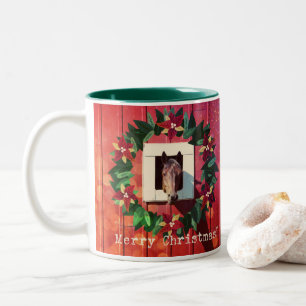 Merry Christmas Horse Two-Tone Coffee Mug