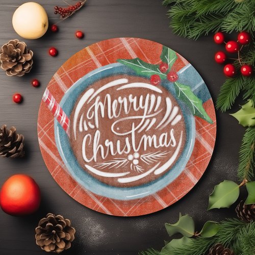 Merry Christmas hot cocoa Cozy Holiday Cutting Board