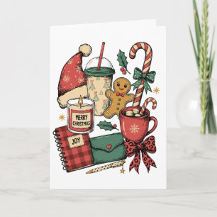 Merry Christmas Hot Cocoa Gingerbread Candle Joy Card