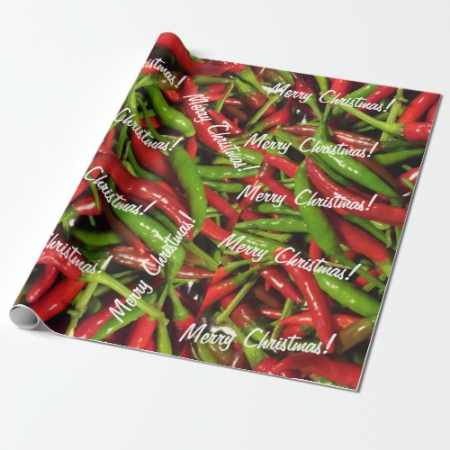 Merry Christmas Hot Peppers Wrapping Wrapping Paper