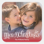 Merry Christmas Hugs | Holiday Photo Sticker at Zazzle