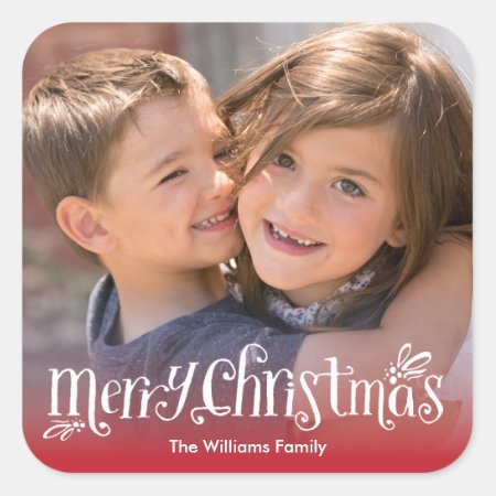 Merry Christmas Hugs | Holiday Photo Sticker
