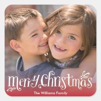 Merry Christmas Hugs | Holiday Photo Sticker