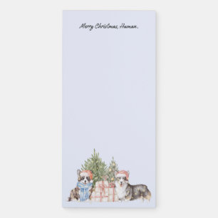 Merry Christmas, Human Christmas Corgi Lovers Magnetic Notepad