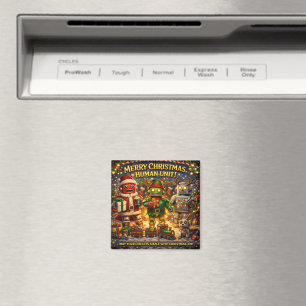 Merry Christmas, human unit, funny robot holiday S Magnet