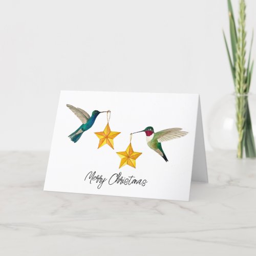 Merry Christmas Hummingbirds and Stars Holiday Car