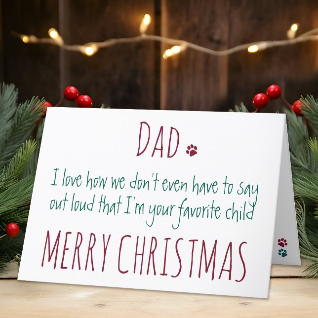 Merry Christmas Humor Funny Dog Dad Holiday Card (Creator Uploaded)