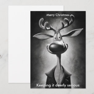 Merry Christmas Humor Reindeer Holidays greeting Holiday Card