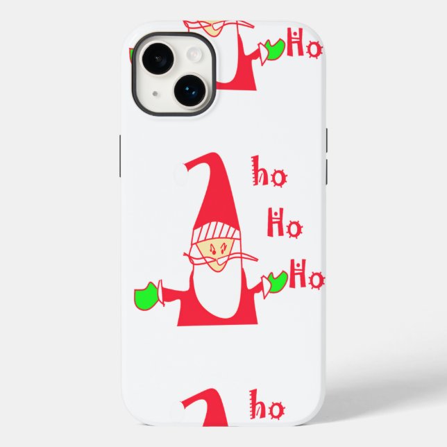 Merry Christmas Humorous Santa Mouse Unique FestiV Case-Mate iPhone Case (Back)