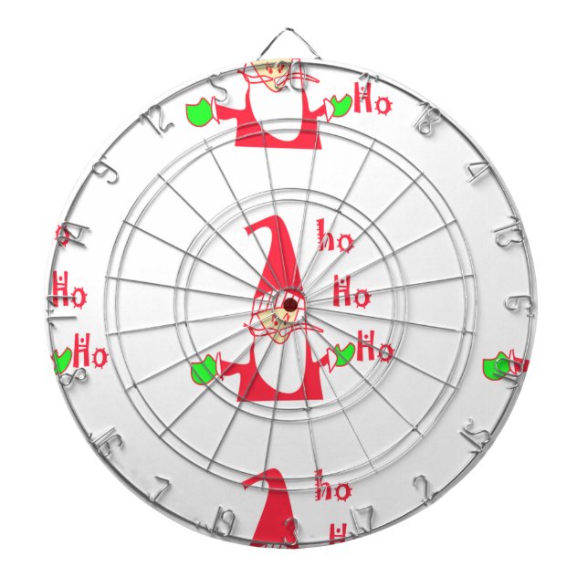 Merry Christmas Humorous Santa Mouse Unique FestiV Dartboard (Front)