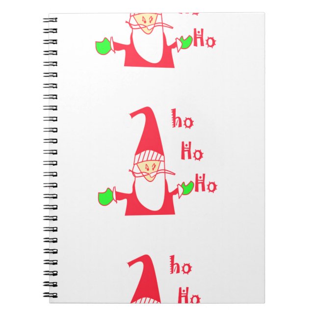 Merry Christmas Humorous Santa Mouse Unique FestiV Notebook (Front)