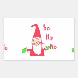 Merry Christmas Humorous Santa Mouse Unique FestiV Rectangular Sticker