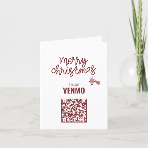 Merry Christmas I Accept VENMO Folded Holiday Card