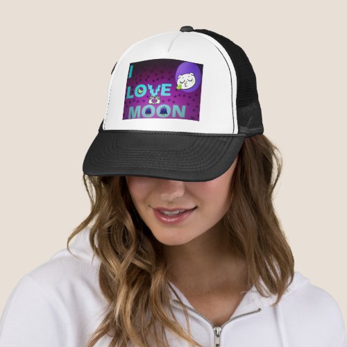 Merry Christmas I Love the Moon Happy Holidays Trucker Hat