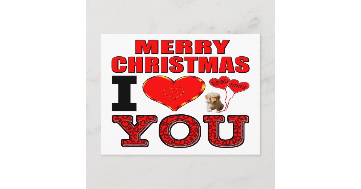 Merry Christmas I Love You Holiday Postcard Merry Christmas I Love You Holiday Postcard