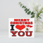 Merry Christmas I Love You Holiday Postcard (Standing Front)