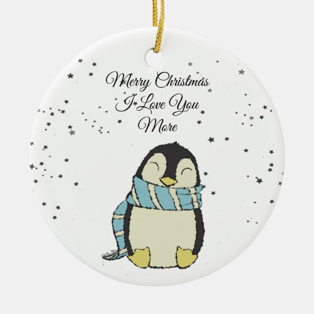 Merry Christmas I Love You More Ceramic Ornament (Front)