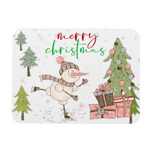 Merry Christmas Illustration Flexible Photo Magnet