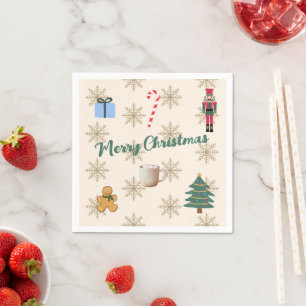 Merry Christmas Illustration Napkins