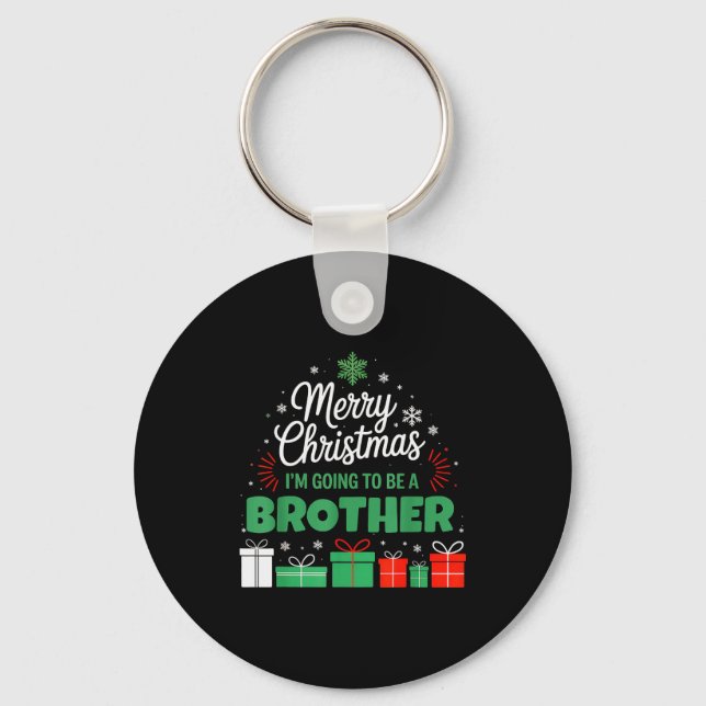 Merry Christmas I'm Going To Be An Brother Pregnan Keychain (Front)