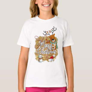 Merry Christmas image Girls basic T.Shirt T-Shirt