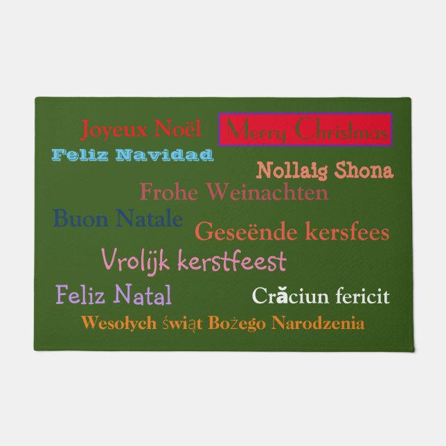 MERRY CHRISTMAS IN 11 LANGUAGES DOORMAT (Front)