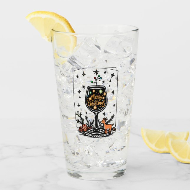 Merry Christmas in a Wine Glass  (Front Ice)