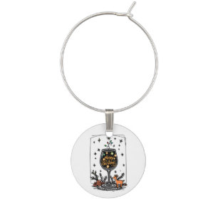 Merry Christmas in a Wine Glass Charm