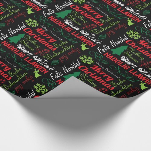 Merry Christmas in Different Languages Gift Wrap