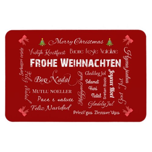 Merry Christmas in different languages Magnet