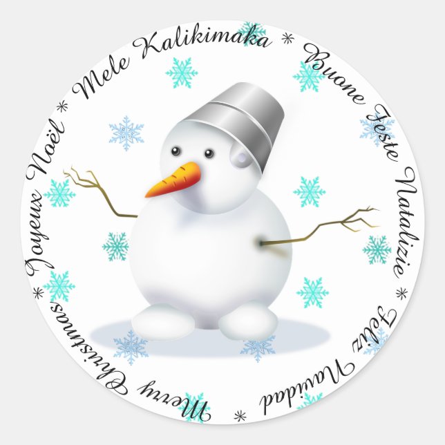 Merry Christmas in Different Languages  Sticker (Front)