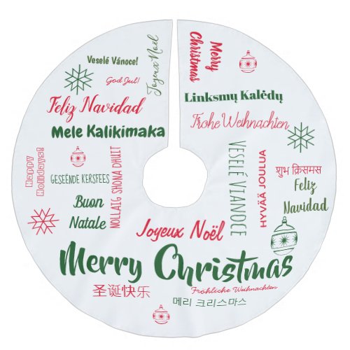 Merry Christmas in Every Language Tree skirt